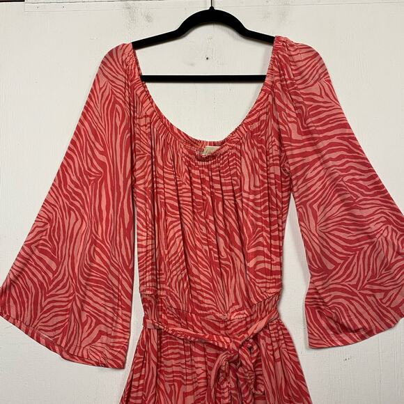 Michael Michael Kors Zebra-Print Off-The-Shoulder Dress Size XXL - Picture 5 of 11